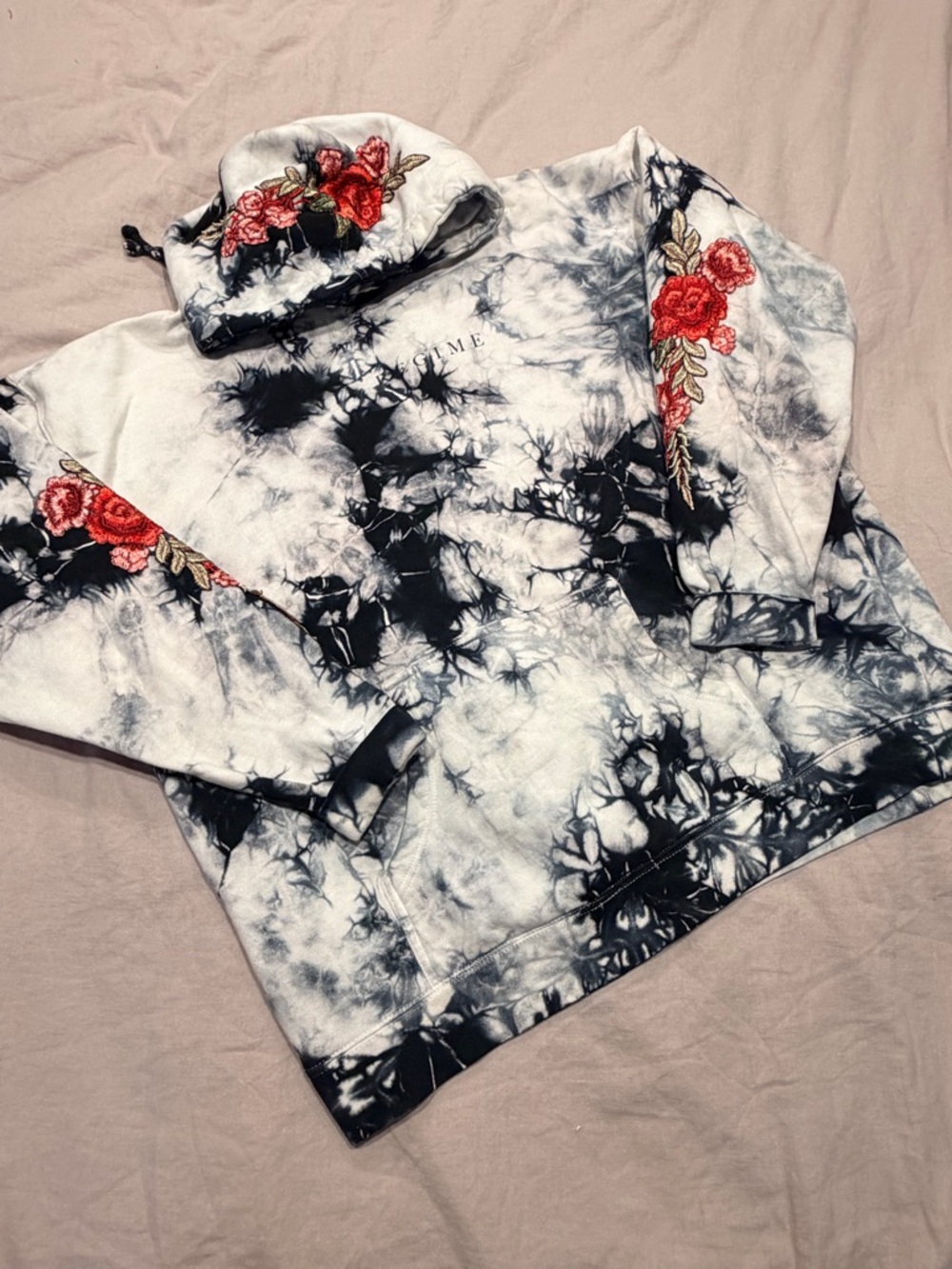 Civil Regime Black And White Roses Hoodie